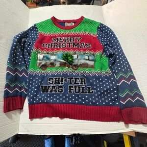 Spencer's MERRY CHRISTMAS UGLY sweater Christmas Vacation theme Holiday Sweater